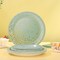 175-piece sage green and gold disposable party supplies set, including paper plates and napkins. Perfect for serving 25 guests, ideal for holiday, wedding, or birthday celebrations, adding a touch of elegance to your event.
